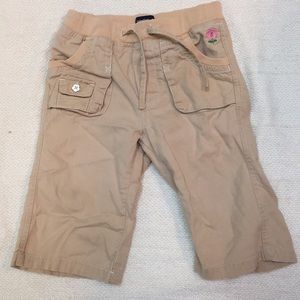 Baby GAP khaki pants with flower. 6-12 months